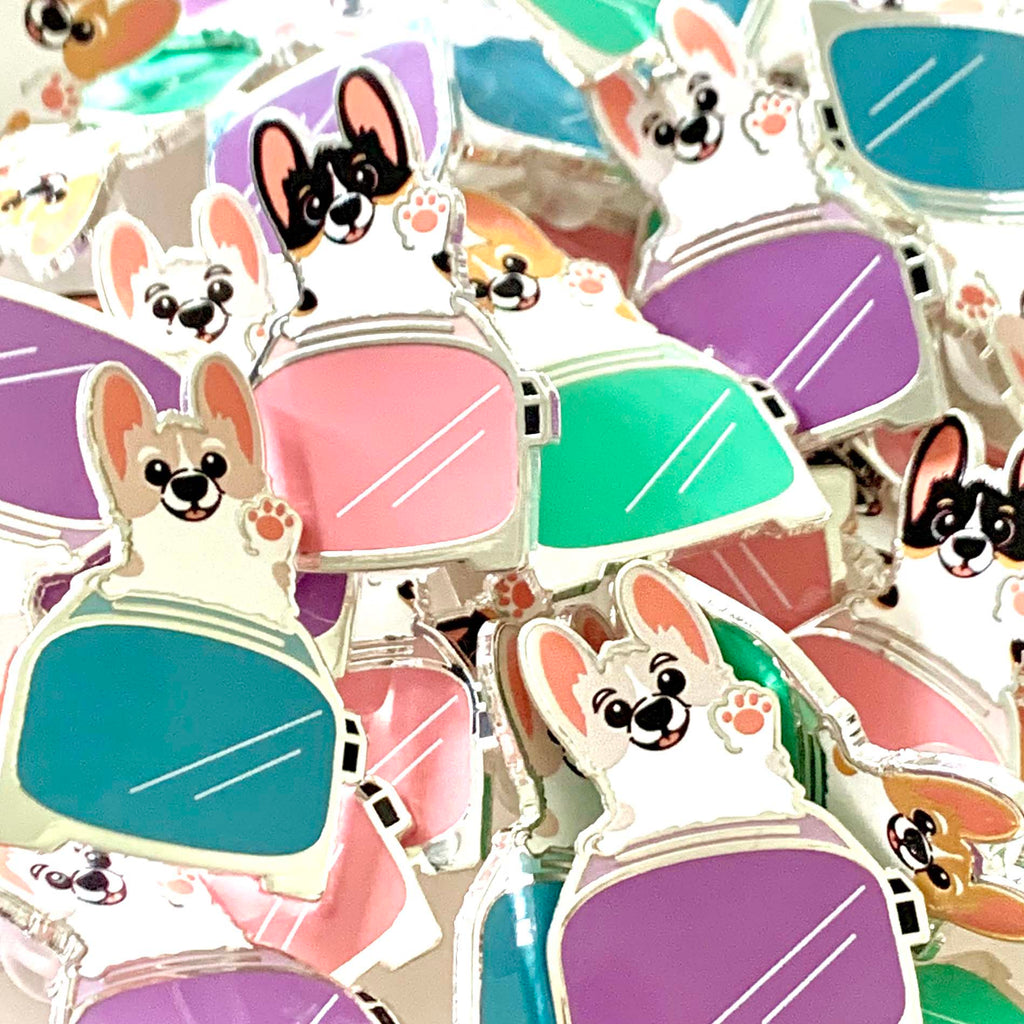 Toasties Corgi Toaster Hard Enamel Pins - Momo Patch