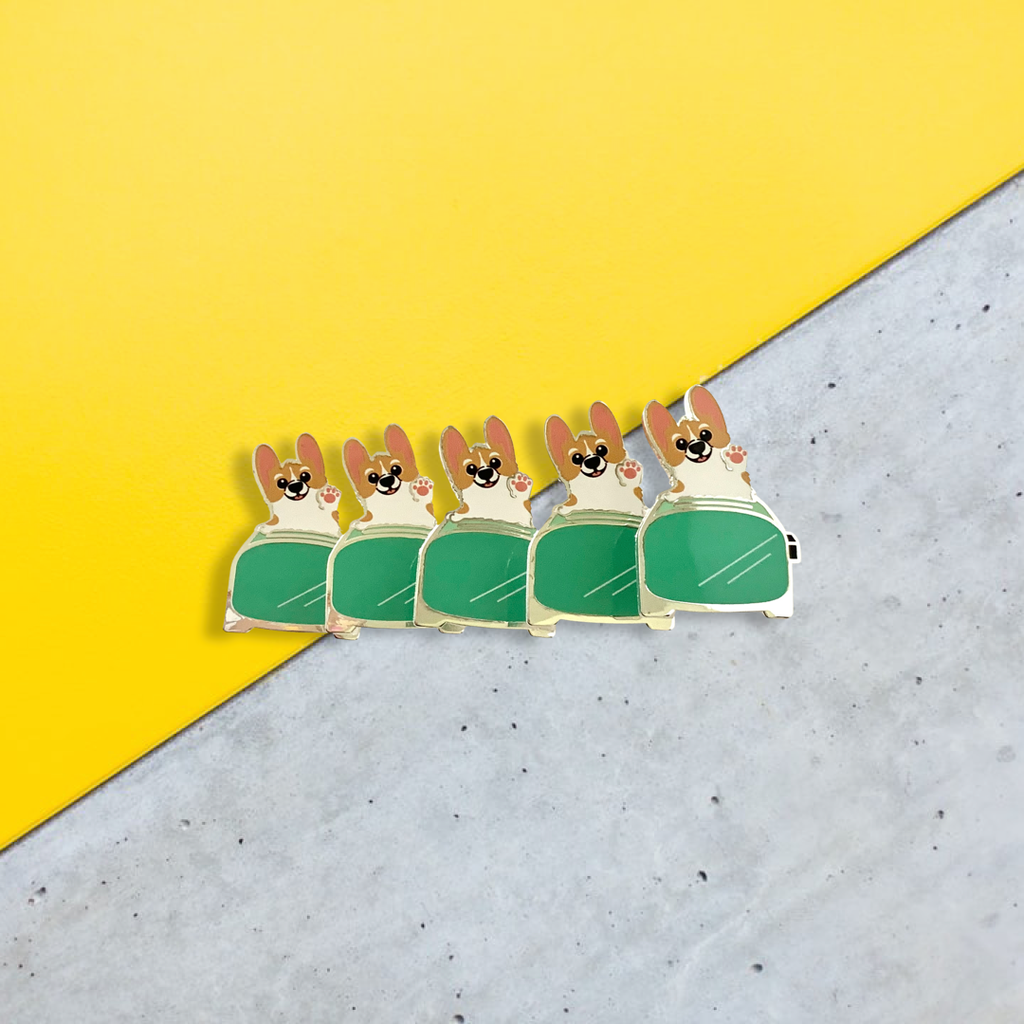 Toasties Corgi Toaster Hard Enamel Pins - Momo Patch