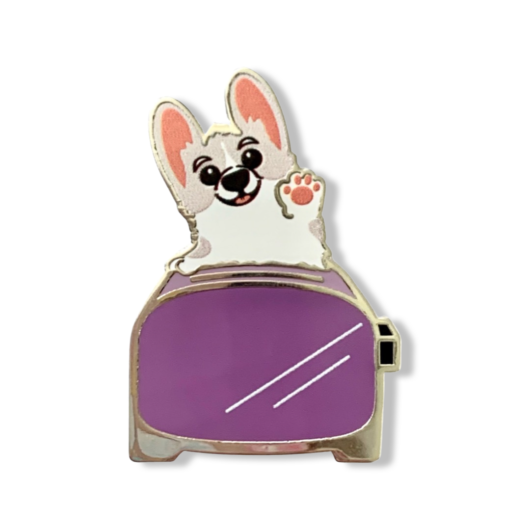 Toasties Corgi Toaster Hard Enamel Pins – Momo Patch