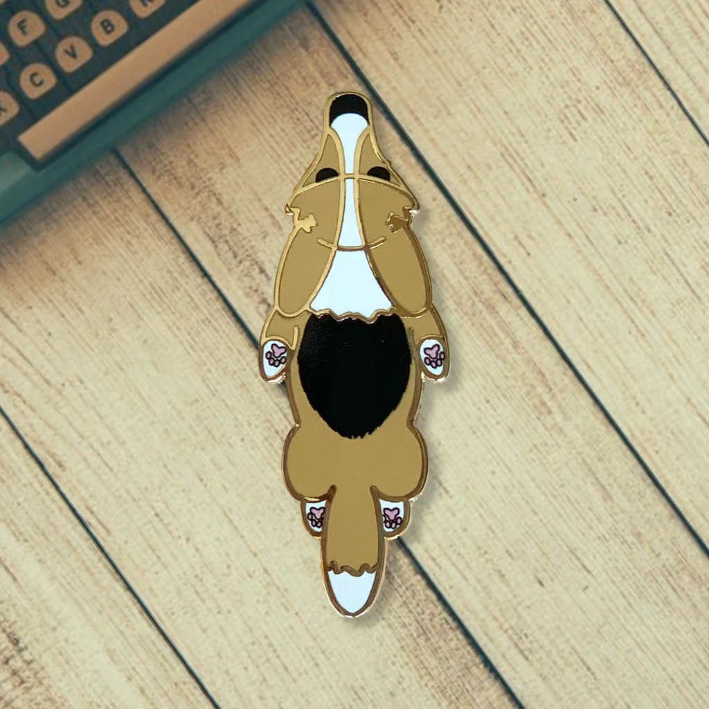 SPLOOTICUS Large Corgi Hard Enamel Pins Tail OR Nub - Momo Patch