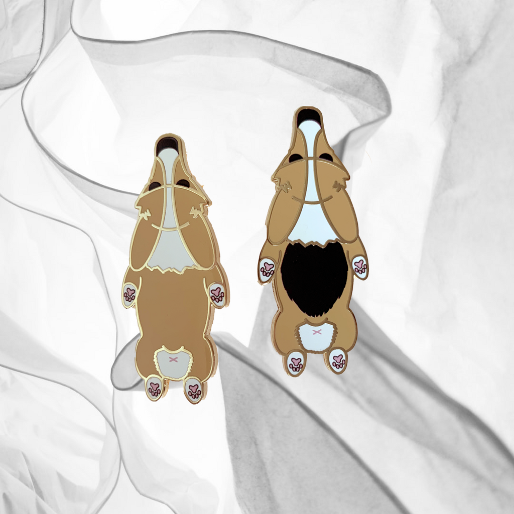 SPLOOTICUS Large Corgi Hard Enamel Pins Tail OR Nub - Momo Patch