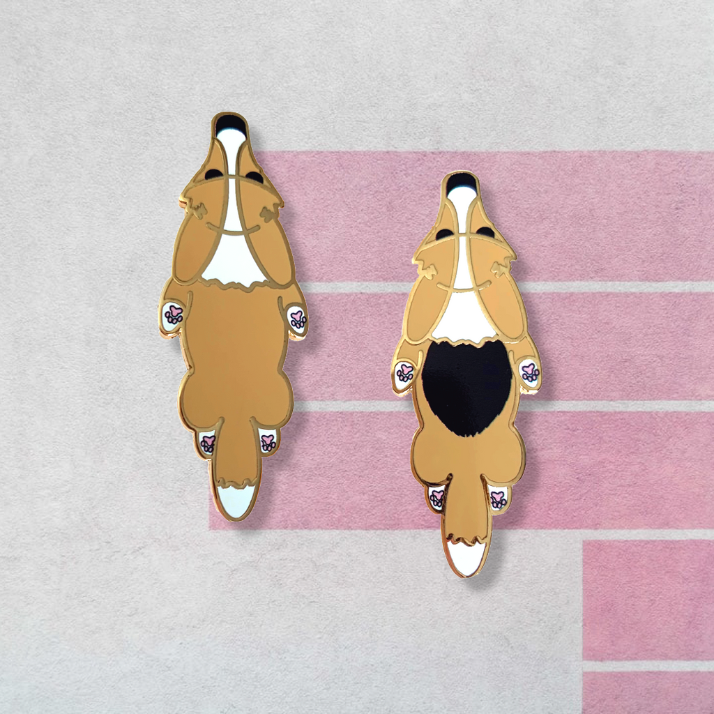 SPLOOTICUS Large Corgi Hard Enamel Pins Tail OR Nub - Momo Patch