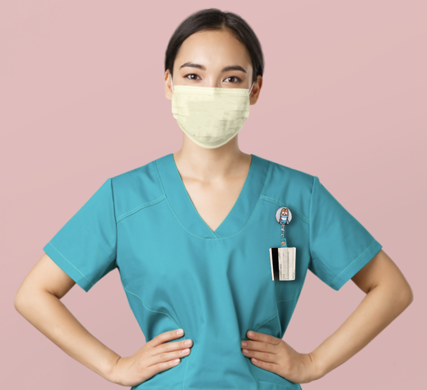 Corgi Nurse Badge Reel - Momo Patch