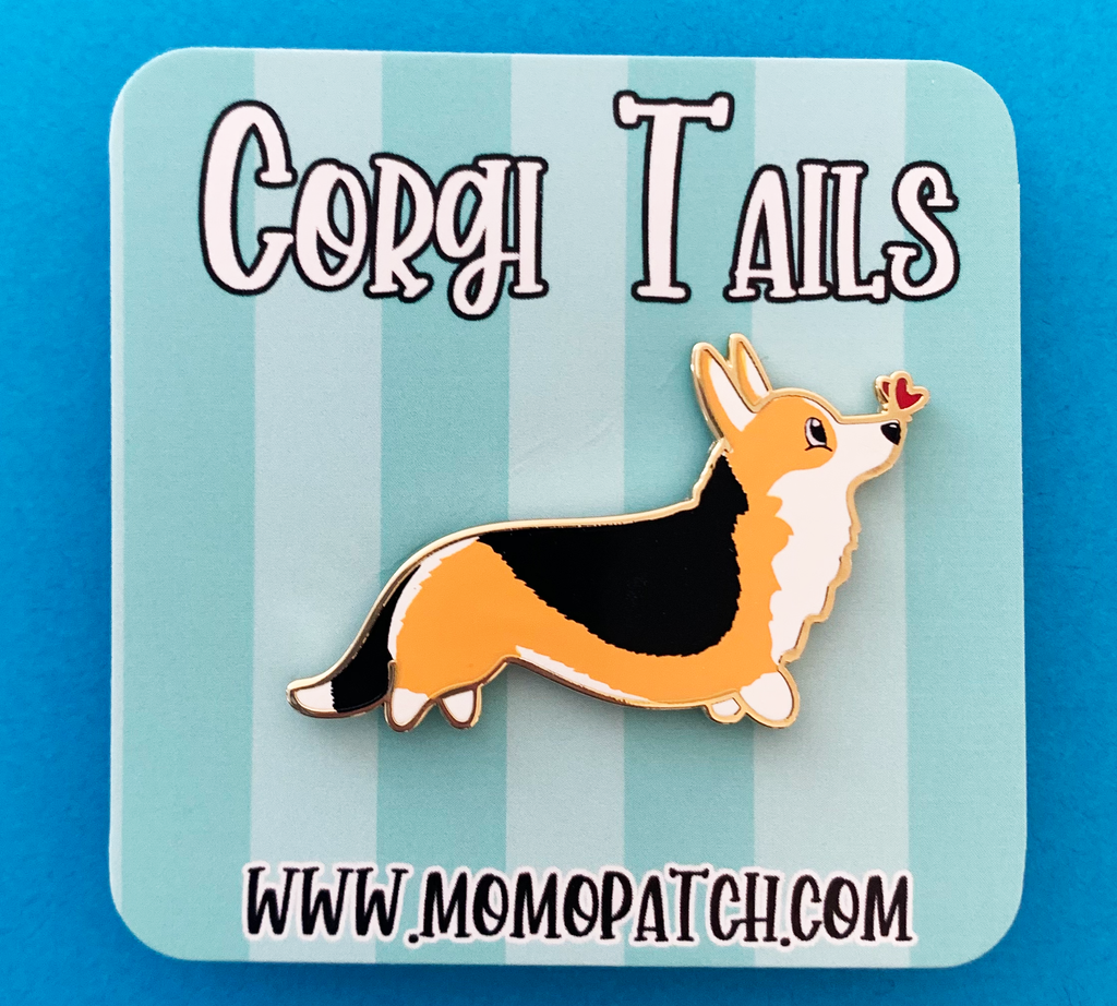 Corgi Tails Series 1 Hard Enamel Pins - Momo Patch