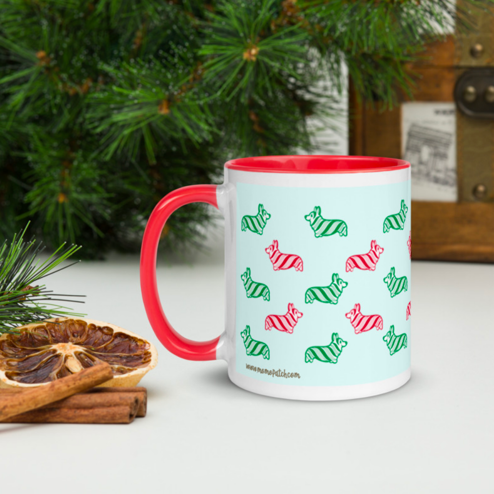 MADE-TO-ORDER Peppermint Bark! Merry Corgmas Corgi Ceramic Mug | Various Colors | FREE SHIPPING! - Momo Patch