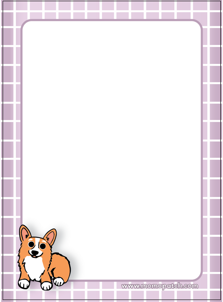 Red & White Corgi Lavender and/or Tri Corgi Green Notepad - Momo Patch