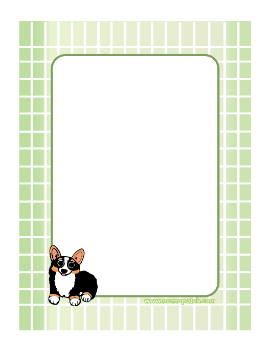 Red & White Corgi Lavender and/or Tri Corgi Green Notepad - Momo Patch
