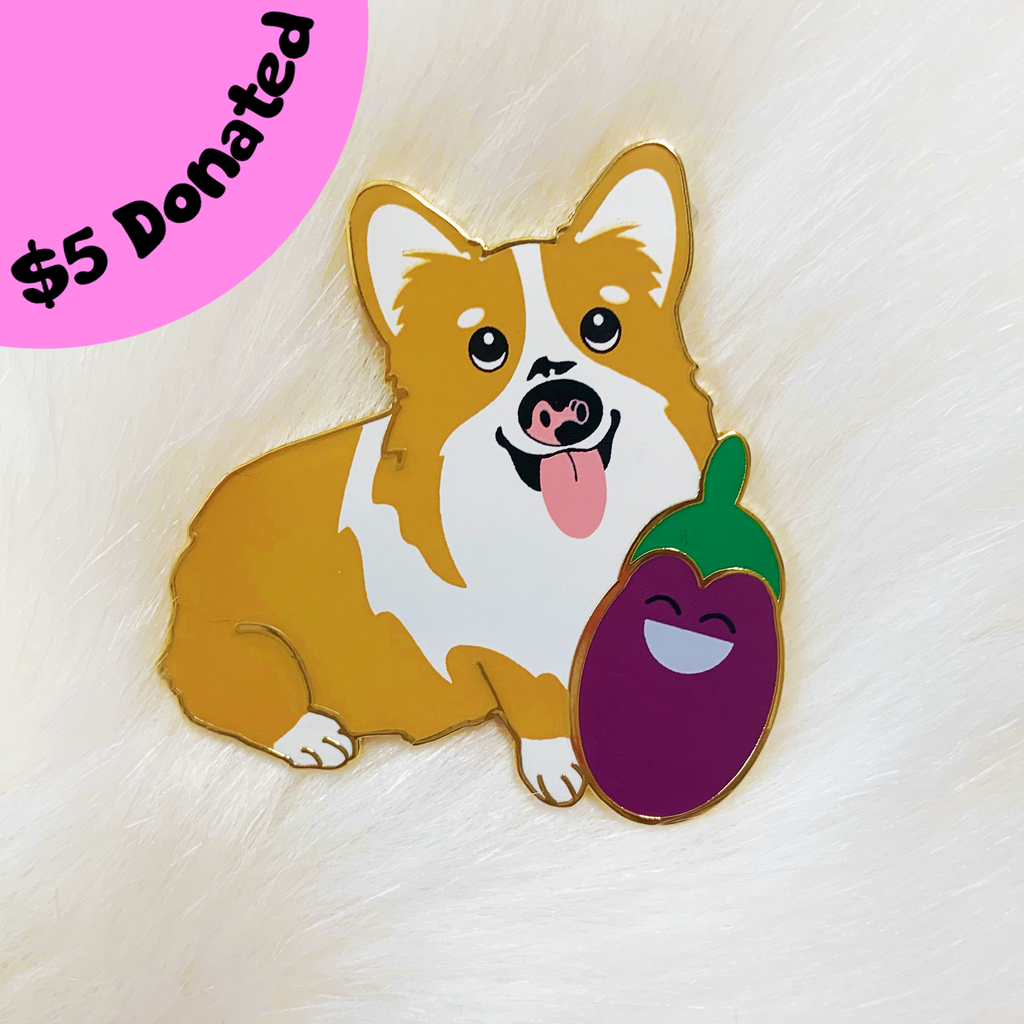 Stinky Allen Vasculitis Corgi Warrior Hard Enamel Pin - Momo Patch