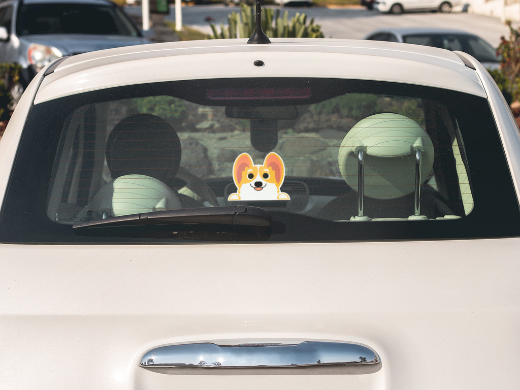Hello! Corgi Vinyl Car Decals - Momo Patch