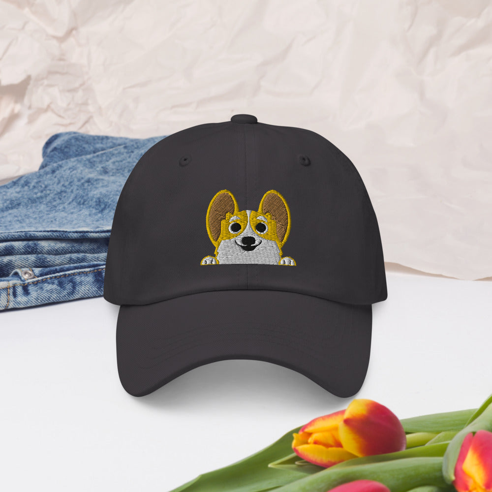 MADE-TO-ORDER Embroidered Red and White Corg Cap FREE SHIPPING! - Momo Patch