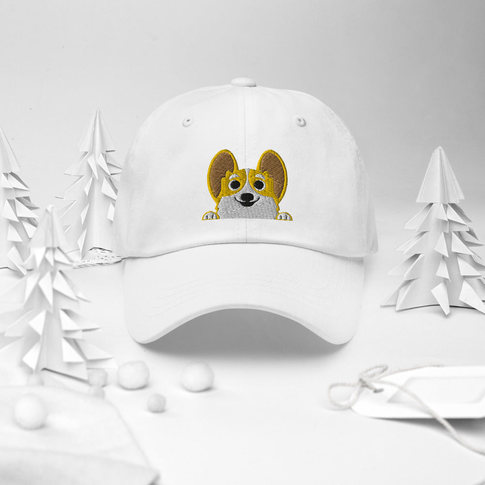MADE-TO-ORDER Embroidered Red and White Corg Cap FREE SHIPPING! - Momo Patch