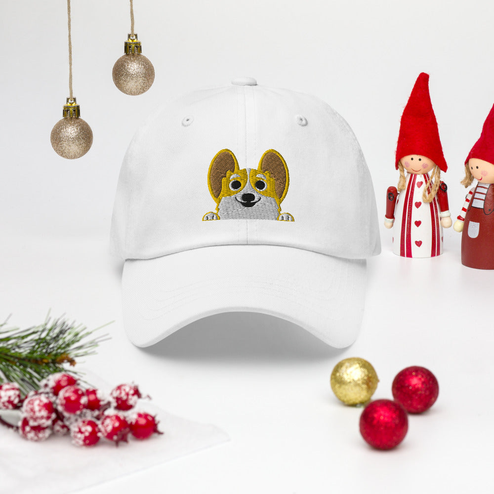 MADE-TO-ORDER Embroidered Red and White Corg Cap FREE SHIPPING! - Momo Patch