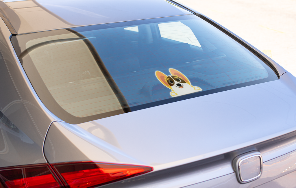 Hello! Corgi Vinyl Car Decals - Momo Patch