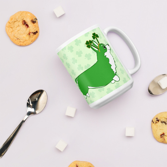 MADE-TO-ORDER St. Pawtrick's Day O'Corgi Shamrock Mug | 11oz or 15oz | FREE SHIPPING! - Momo Patch