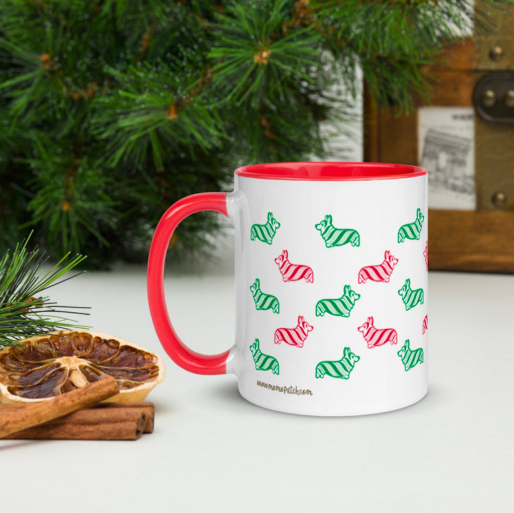 MADE-TO-ORDER Peppermint Bark! Merry Corgmas Corgi Ceramic Mug | Various Colors | FREE SHIPPING! - Momo Patch