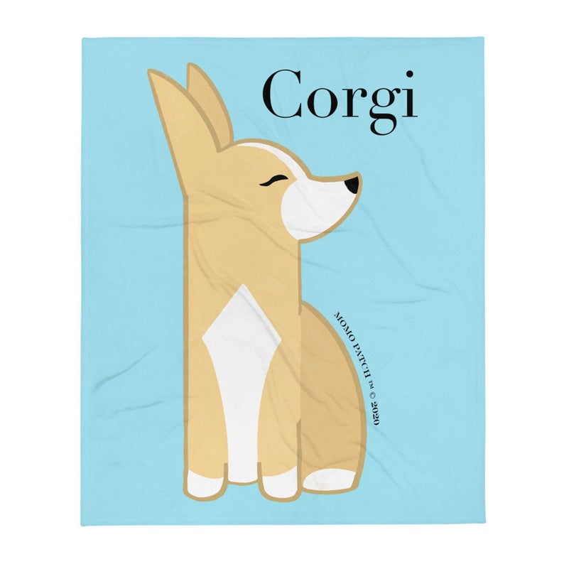 MADE-TO-ORDER Fawn or Tri Corgi Throw 50” x 60” | Various Colors | FREE SHIPPING! - Momo Patch