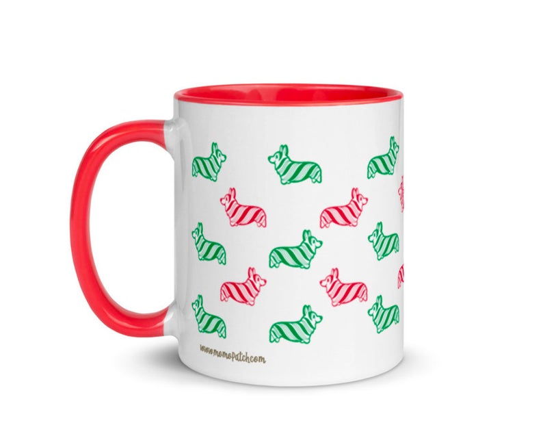 MADE-TO-ORDER Peppermint Bark! Merry Corgmas Corgi Ceramic Mug | Various Colors | FREE SHIPPING! - Momo Patch