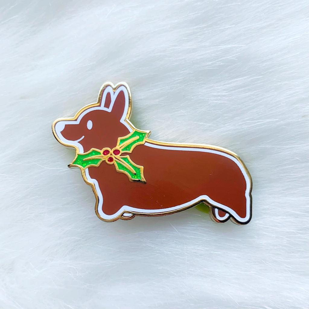 Fred & Ginger Bread Corgi Cookie Hard Enamel Pins - Momo Patch