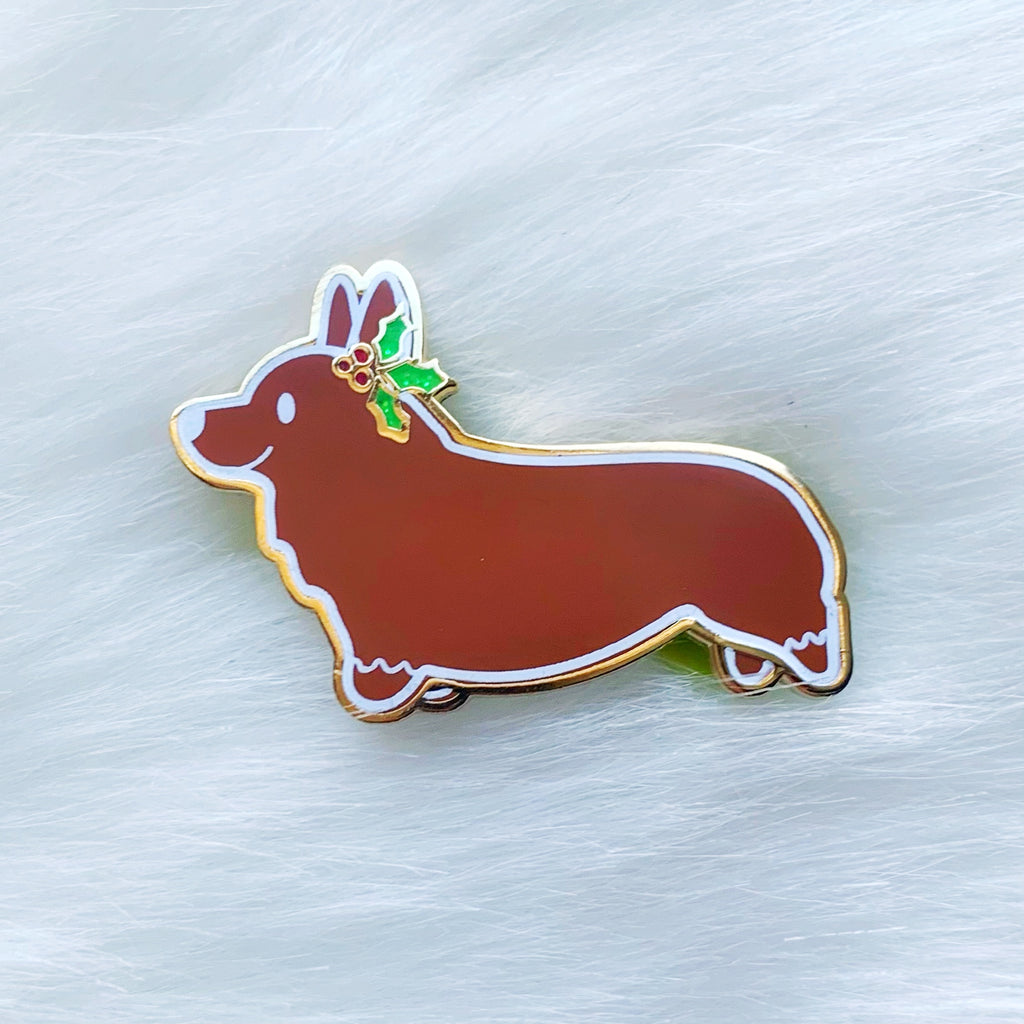 Fred & Ginger Bread Corgi Cookie Hard Enamel Pins - Momo Patch