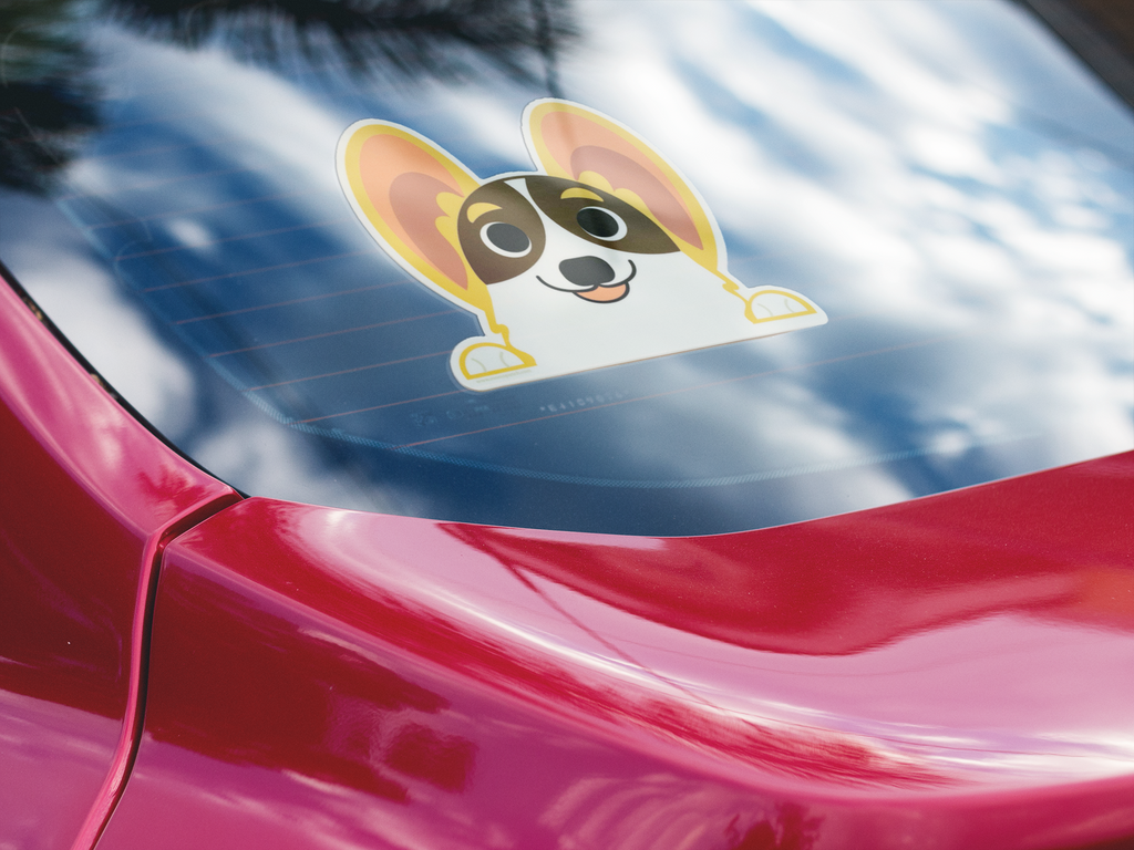 Hello! Corgi Vinyl Car Decals - Momo Patch