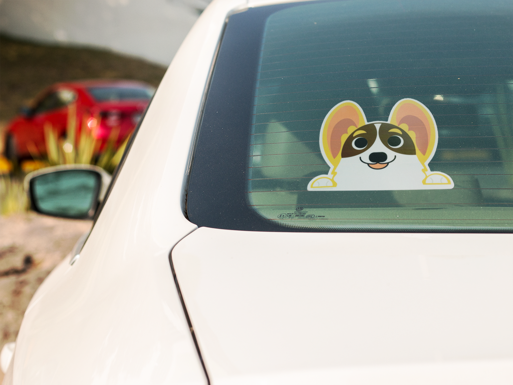 Hello! Corgi Vinyl Car Decals - Momo Patch