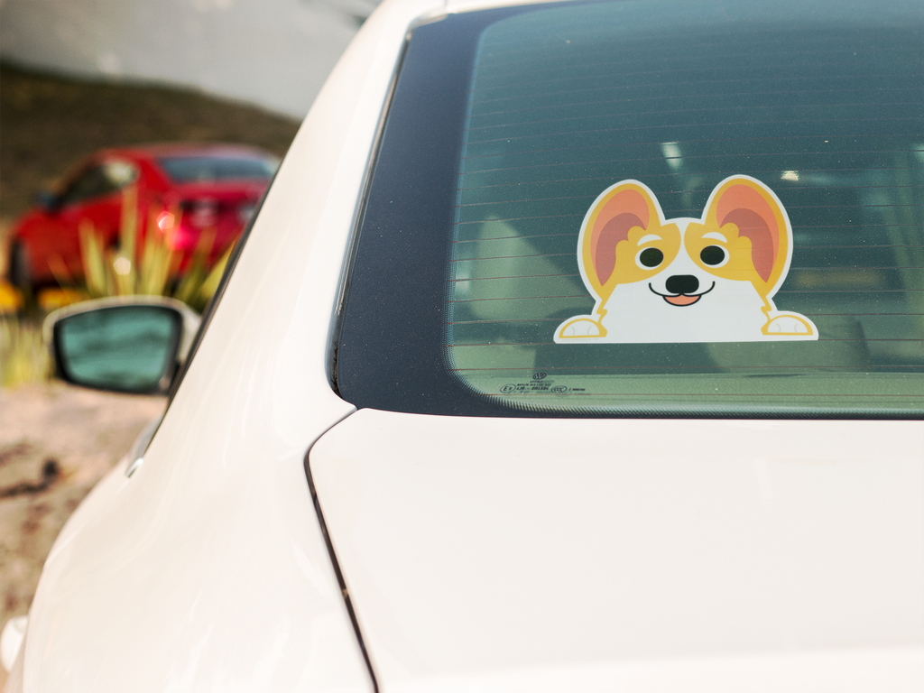 Hello! Corgi Vinyl Car Decals - Momo Patch