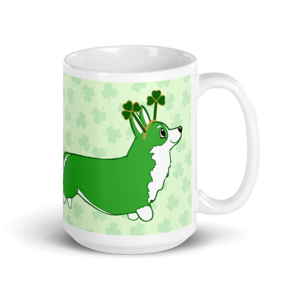 MADE-TO-ORDER St. Pawtrick's Day O'Corgi Shamrock Mug | 11oz or 15oz | FREE SHIPPING! - Momo Patch