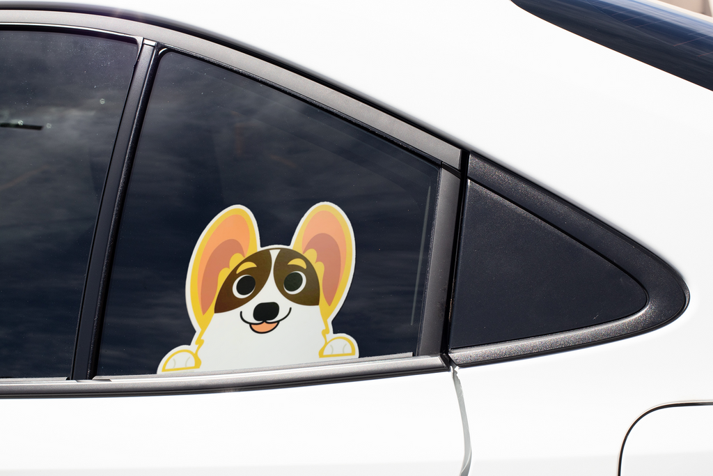Hello! Corgi Vinyl Car Decals - Momo Patch